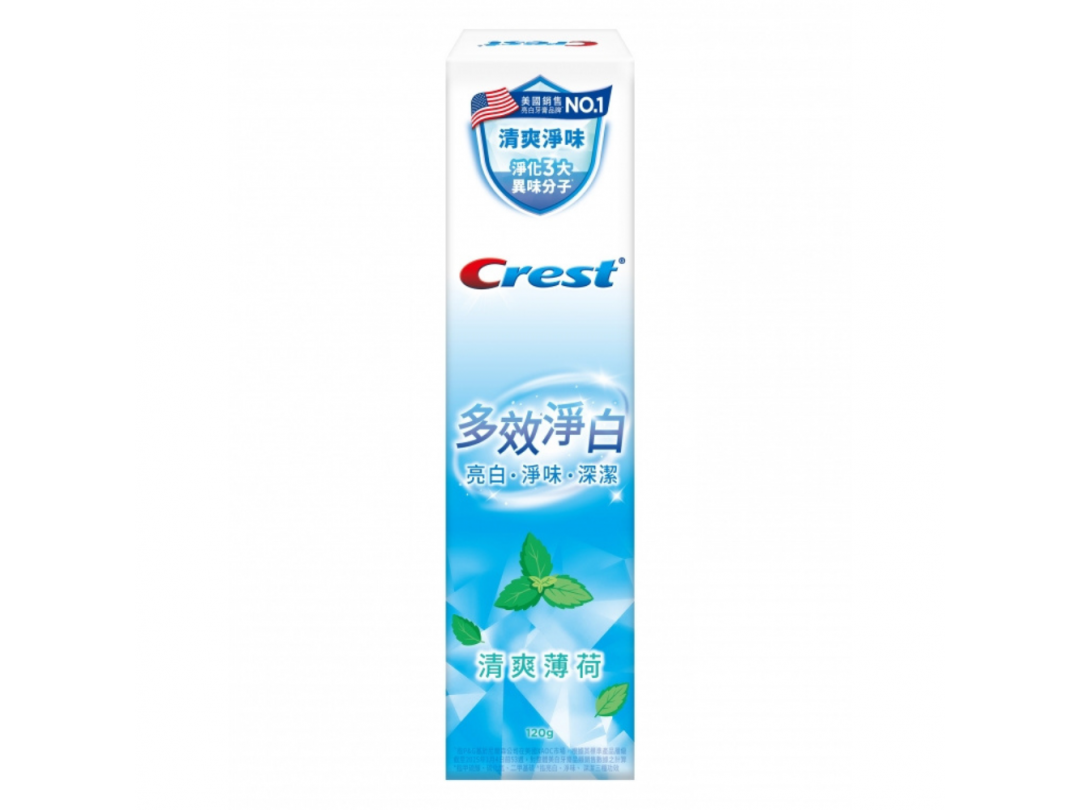 【Crest】多效淨白牙膏-清爽薄荷120g