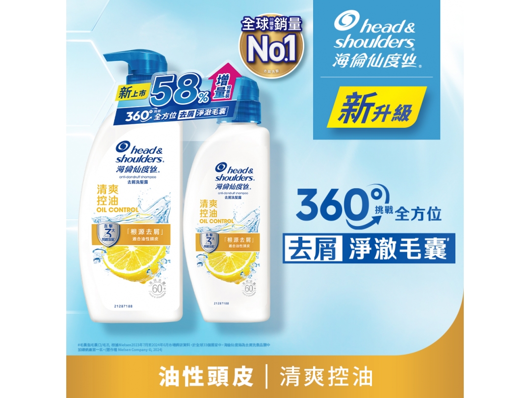 【海倫仙度絲】去屑洗髮乳680+400ml超值組-清爽控油